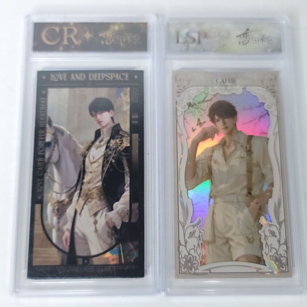Love and Deep Space Caleb Holo Trading Card Encased Collectible Limited Lot of 2